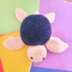 Blue Crochet Turtle